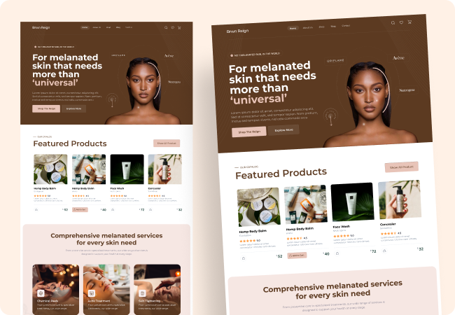Skin Care Website Design
